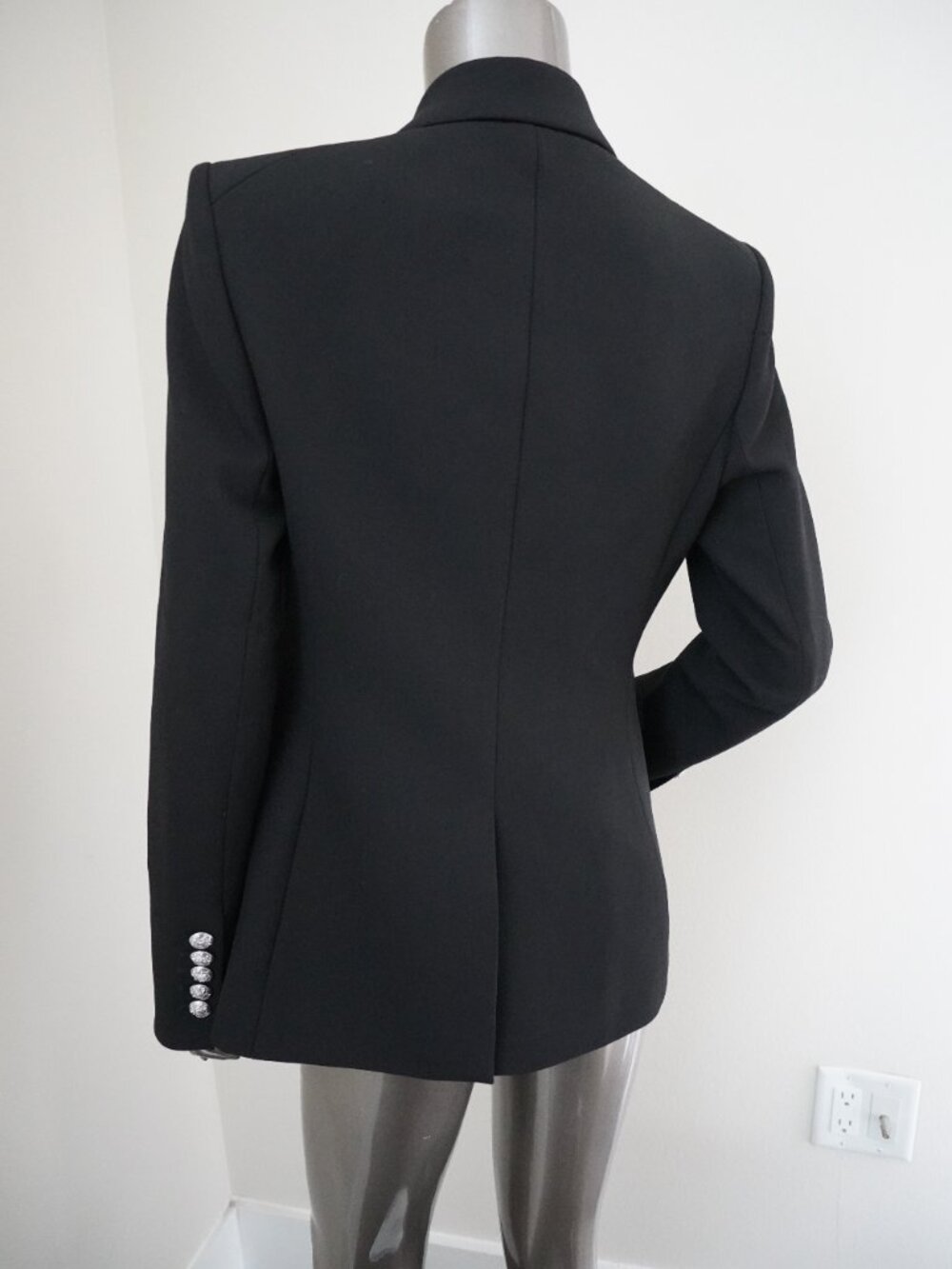Veronica Beard Miller Dickey Blazer Black Silver Crest Buttons Jacket Size 6 - Picture 7 of 9